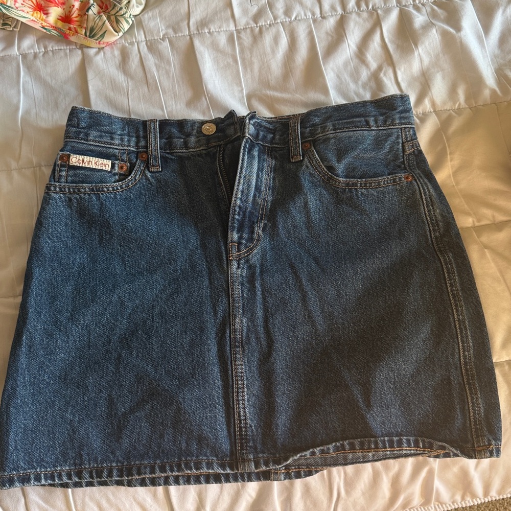 Calvin Klein Blue Denim Mini Skirt